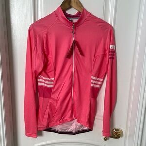 Pink Lightweight Athletic Jacket with Full-Length Zipper and High Collar